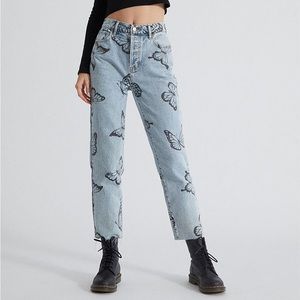 PacSun Eco Butterfly High Waisted Straight Leg Jeans Size 24